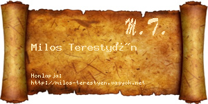 Milos Terestyén névjegykártya